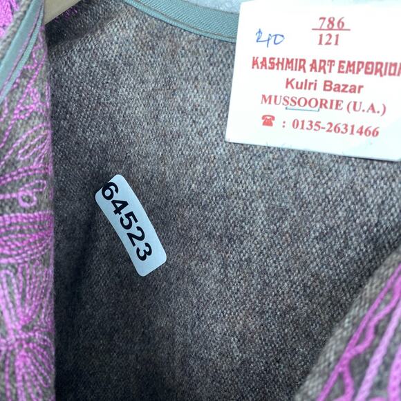 KASHMIR ART EMPORIUM Dress 40 Handwork Kashmiri Pheran Embroidered Brown NEW - Picture 14 of 14